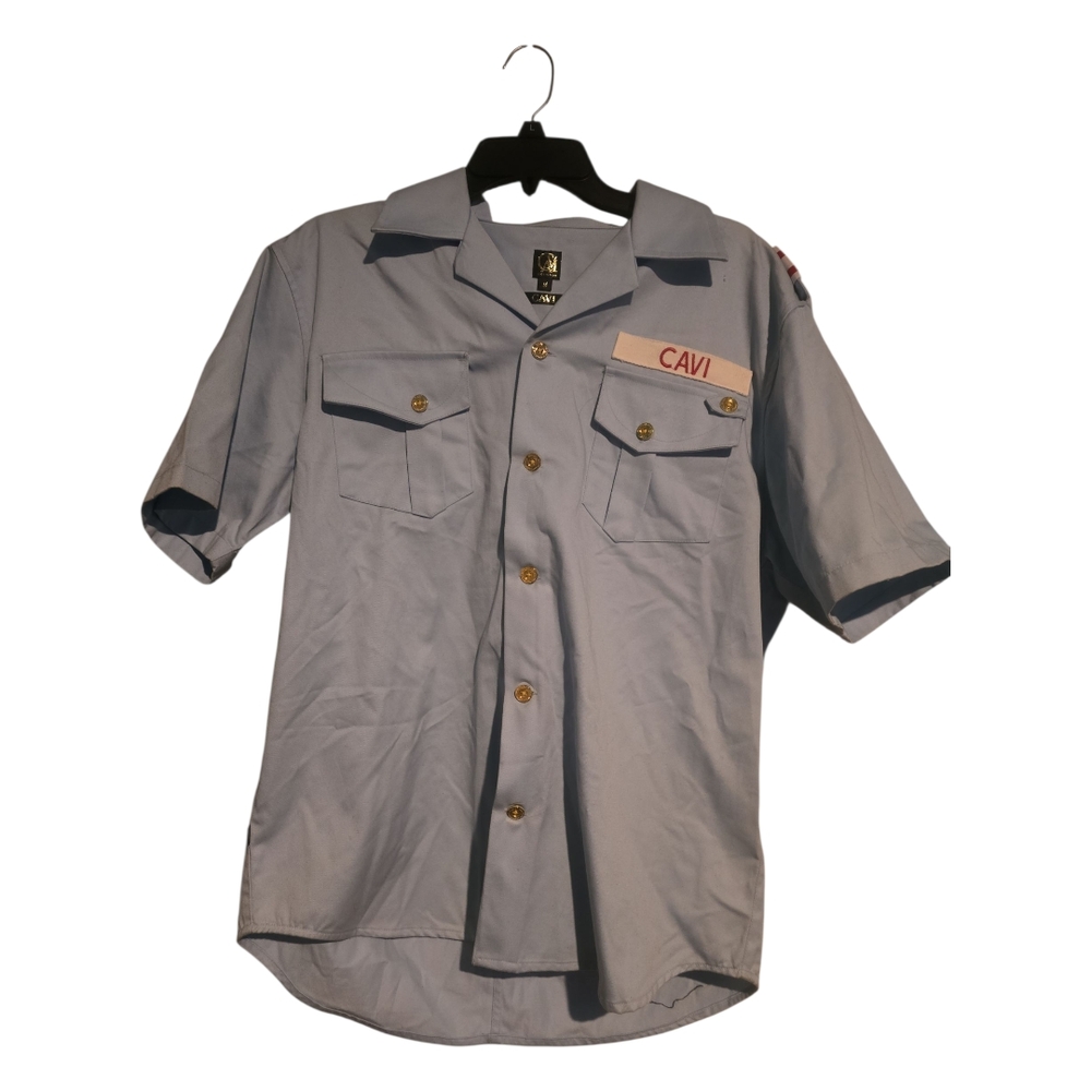 Cavi Men's Military Style Button Down Shirt - Gray. Like New
